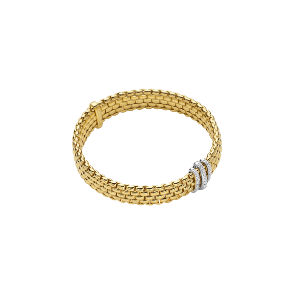 Fope Panorama Flex it Gelbgold Armband mit Pavébesatz 58704BX_PB