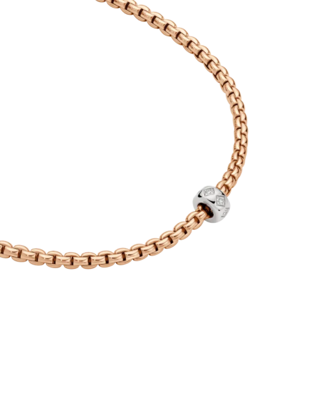 Fope Eka Roségold Halskette mit Diamanten in Rautenfassung 73101CX_BB_R_XBX_043 bei Juwelier Hungeling