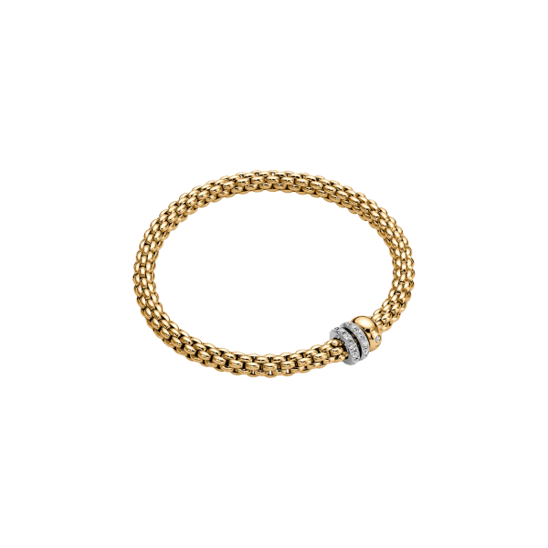 Fope Solo Flex it Gelbgold Armband mit Pavébesatz 62506BX_PB_Y_BYX