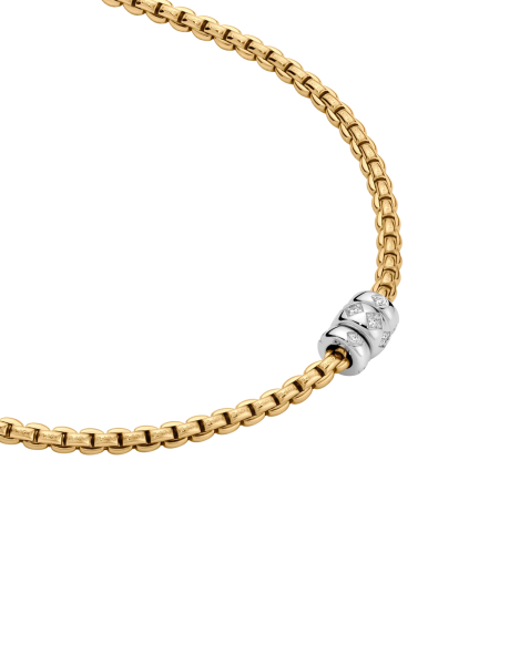 Fope Eka Gelbgold Halskette mit Diamanten in Rautenfassung 73101C3_PB_G_BBB_045 bei Juwelier Hungeling