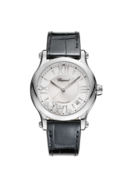 Chopard Happy Sport Automatik 36mm 278559-3001 mit weißem Armband bei Juwelier Hungeling