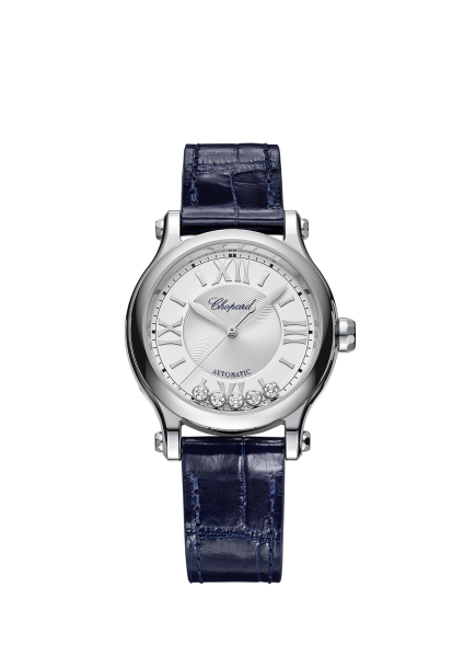 Chopard Happy Sport Automatik 33mm 278608-3001 mit weißem Armband bei Juwelier Hungeling