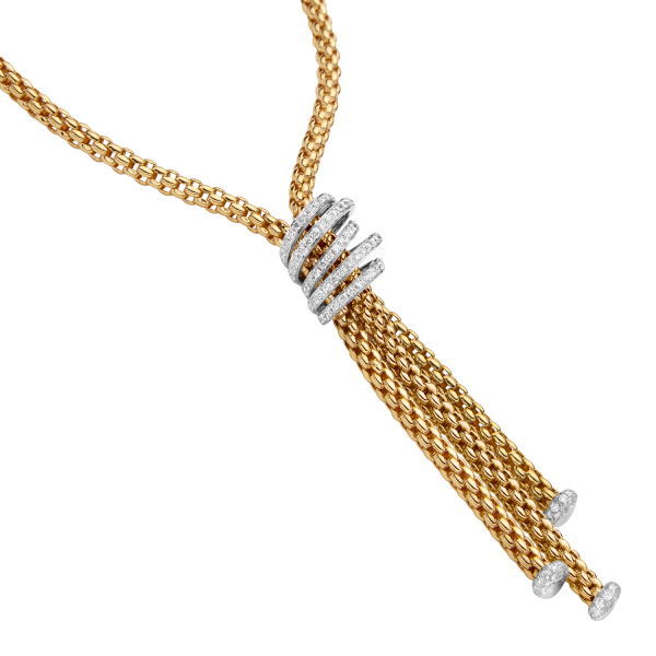 Fope Solo Gelbgold Collier mit Pavébesatz 65106CX_PB_Y_YYY