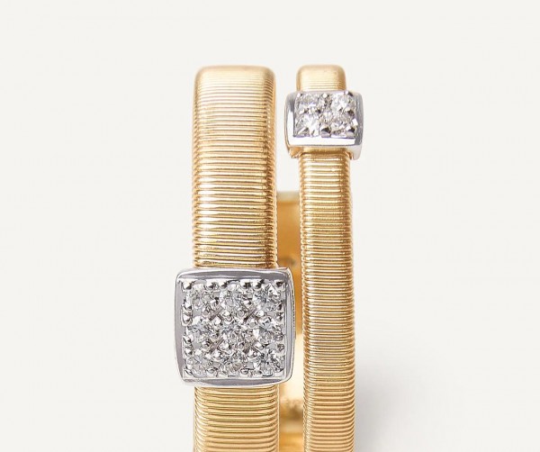 Masai Doppelter Bandring aus Gold mit zwei Diamantpavés AG324_B2_YW_M5