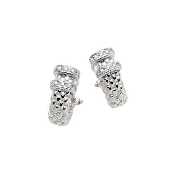 Fope Solo Weissgold Creolen mit Diamanten 15502OX_BB bei Juwelier Hungeling