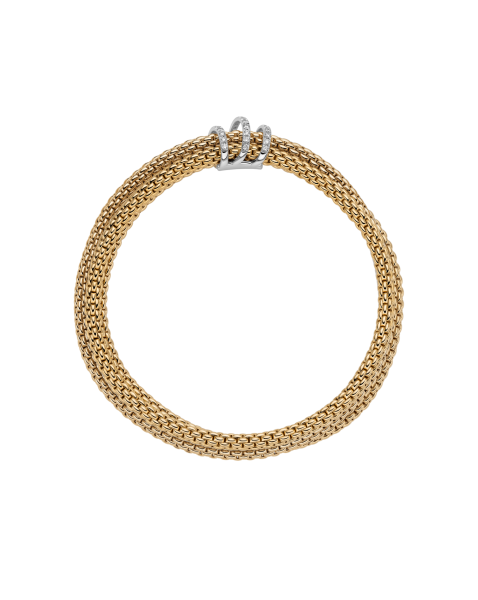 Fope Prima Flex it Gelbgold Armband mit Pavébesatz 75108BX_PB_G_XBX