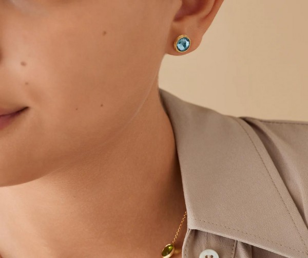 Jaipur Colour Ohrsteckler mit blauen Topas OB957_TP01_Y_02
