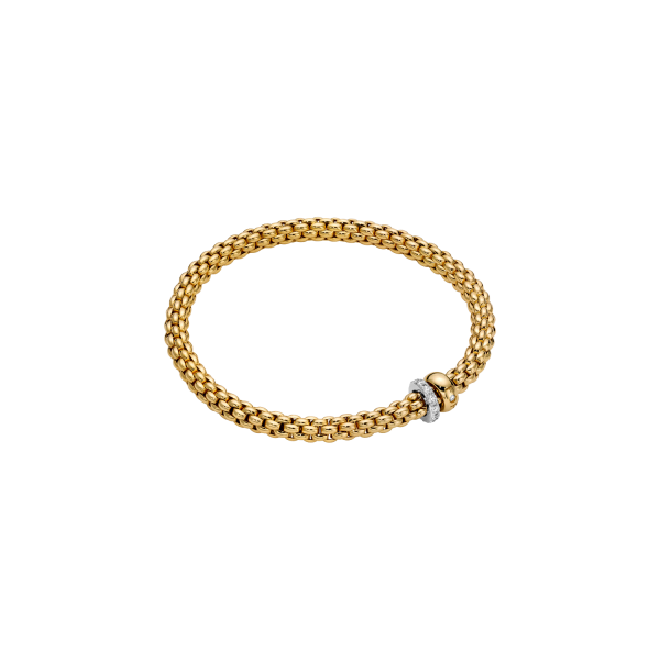 Fope Solo Flex it Gelbgold Armband mit Pavébesatz 62406BX_PB_Y_BYX