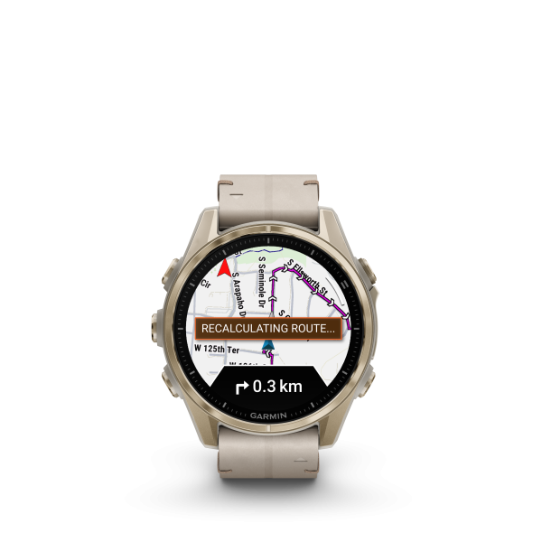 Garmin fēnix 8 - 43 mm AMOLED Sapphire Nebelgrau/Softgold 010-02903-40