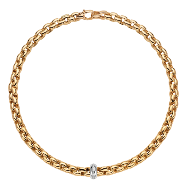 Fope Eka Gelbgold Collier mit Diamten 607C BBR bei Juwelier Hungeling
