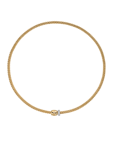 Fope Prima Flex it Gelbgold Halskette mit Diamanten 07F08CX_PB_G_XGX