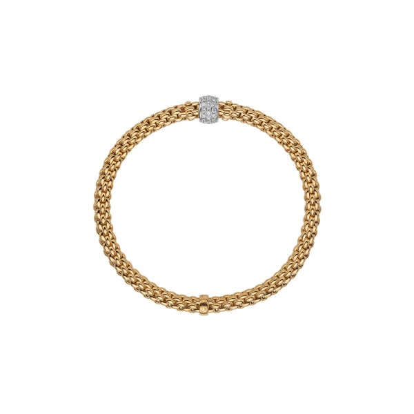 Fope Solo Flex it Gelbgold Armband mit Pavébesatz 63406BX_PB_Y_XBX
