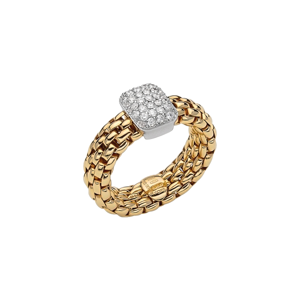 Fope Vendôme Flex it Gelbgold Ring mit Pavébesatz 56002AX_PB