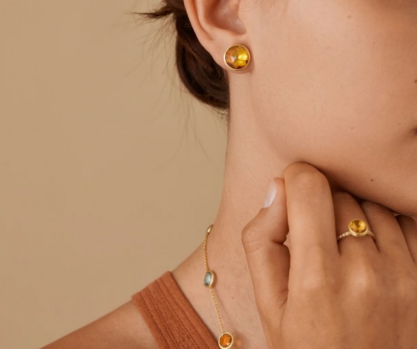 Jaipur Colour Ohrsteckler mit Citrin OB1739_QG01_Y_02