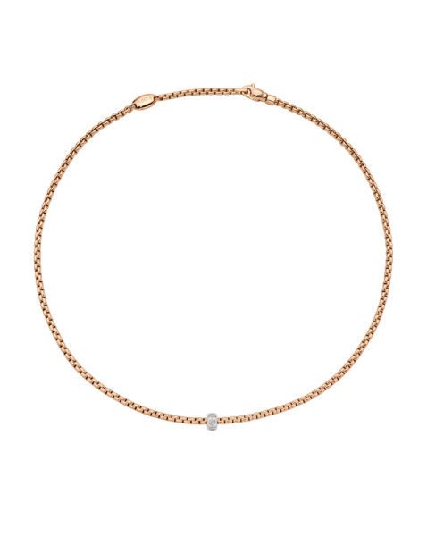Fope Eka Roségold Halskette mit Diamanten in Rautenfassung 73101CX_BB_R_XBX_043