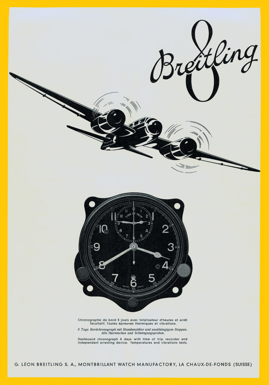 Breitling Werbung für das Huit-Aviation-Department