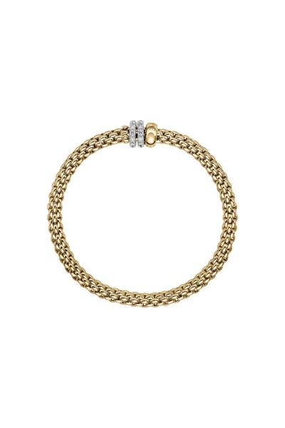 Fope Solo Flex it Gelbgold Armband mit Pavébesatz 62506BX_PB_Y_BYX