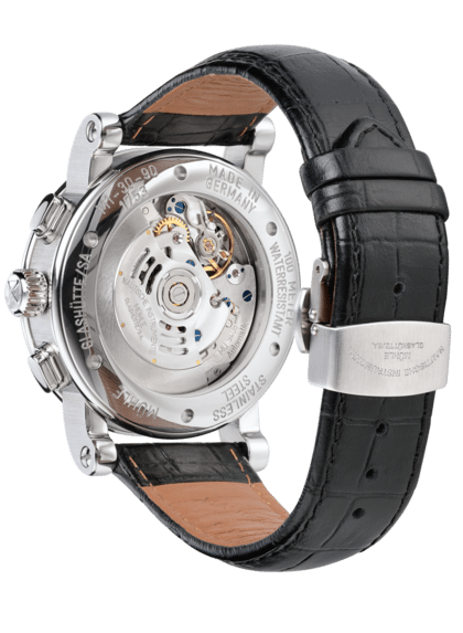 Mühle Glashütte Teutonia II Chronograph M1-30-95-LB Rückansicht bei Juwelier Hungeling