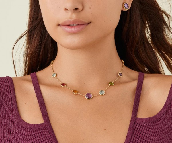 Jaipur Color Halskette aus Gold mit bunten Edelsteinen CB2710_MIX01_Y_02