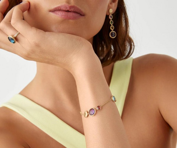 Jaipur Color Leichtes Armband aus Gold mit bunten Edelsteinen BB1485_MIX01_Y_02