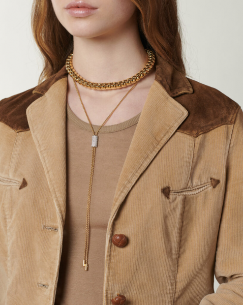 Fope Aria Gelbgold Slider Halskette mit Diamant-Pavé 89503CX_BB_B_BBX_090