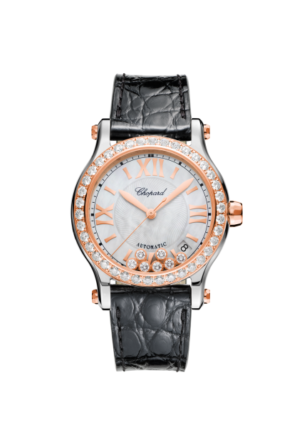 Chopard Happy Sport Automatik 36mm 278559-6006 mit weißem Armband bei Juwelier Hungeling