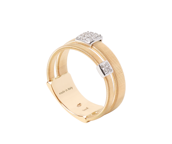 Masai Doppelter Bandring aus Gold mit zwei Diamantpavés AG324_B2_YW_M5