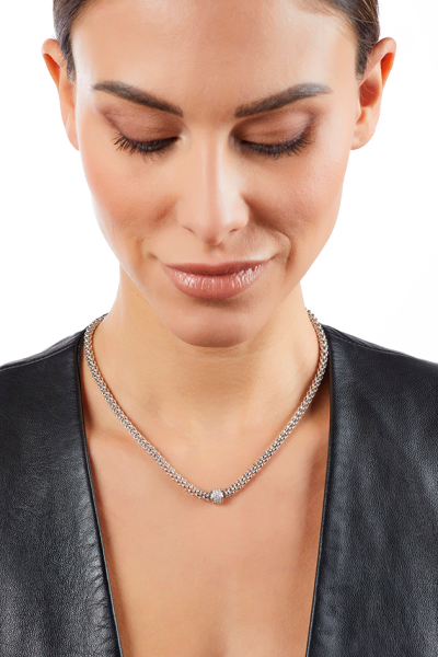 Fope Solo Weissgold Collier mit Pavébesatz 63406CX_PB_B_XBX