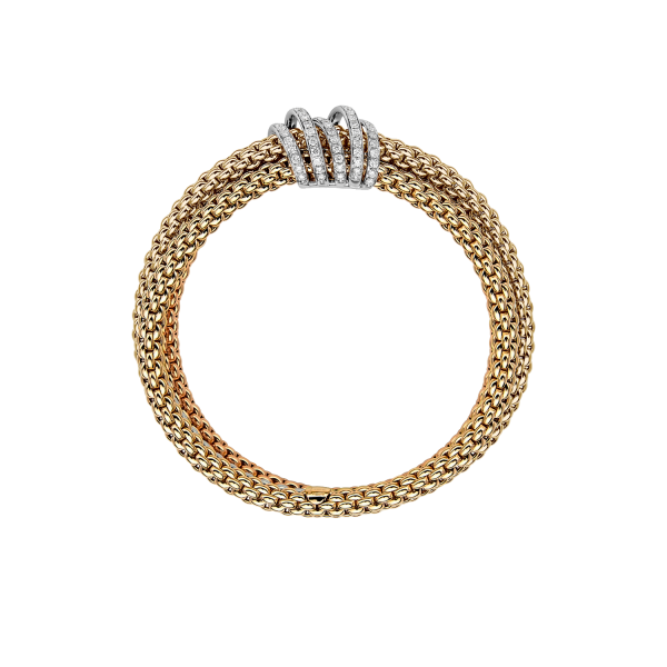 Fope Solo Flex it Gelbgold Armband mit Pavébesatz 65106BX_PB_Y_XBX