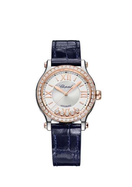 Chopard Happy Sport Automatik 33mm 278608-6003 mit weißem Armband bei Juwelier Hungeling