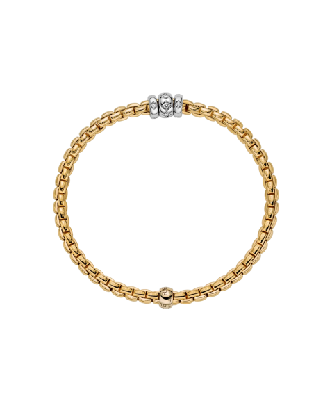 Fope Eka Flex it Gelbgold Armband mit Diamanten in Rautenfassung 73101B3_PB_Y_BBB