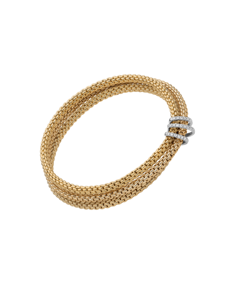 Fope Prima Flex it Gelbgold Armband mit Pavébesatz 75108BX_PB_G_XBX