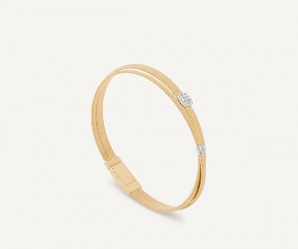 Zweireihiger Armreif aus Gold mit Diamantpavé BG732_B_YW_M5