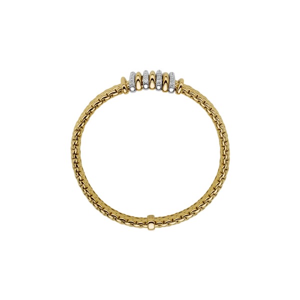 Fope Panorama Flex it Gelbgold Armband mit Pavébesatz 58804BX_BB_Y_YBX