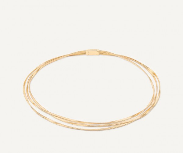 Marrakech Dreireihige Halskette aus Gelbgold CG848__Y_01