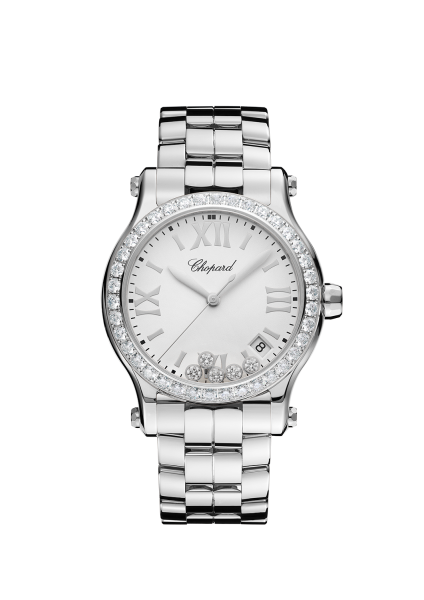 Chopard Happy Sport 36mm 278582-3004 mit weißem Armband bei Juwelier Hungeling