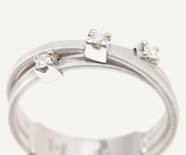 Goa dreireihiger Ring aus Weißgold mit Diamanten AG269_B_W_01