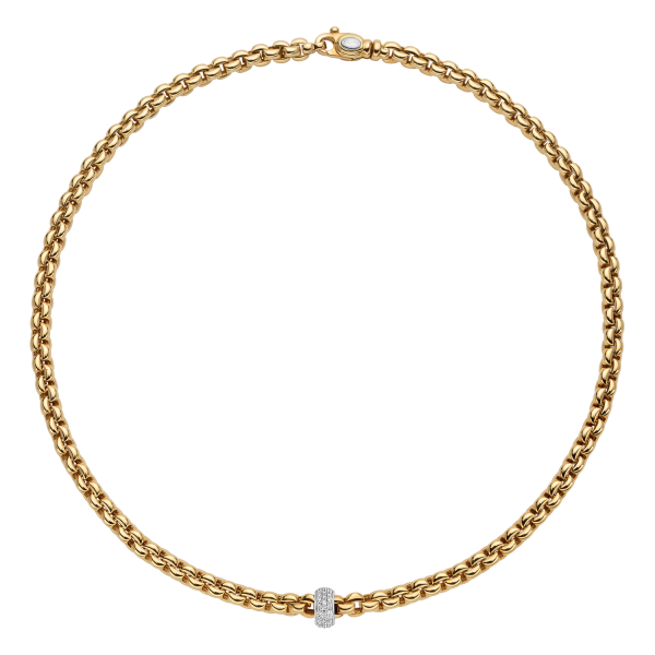 Fope Eka Gelbgold Collier mit Pavébesatz 72110CX_PB_Y_XBX