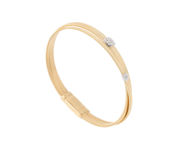 Marco Bicego Masai Zweireihiger Armreif aus Gold mit Diamantpavé BG732_B_YW_M5 bei Juwelier Hungeling
